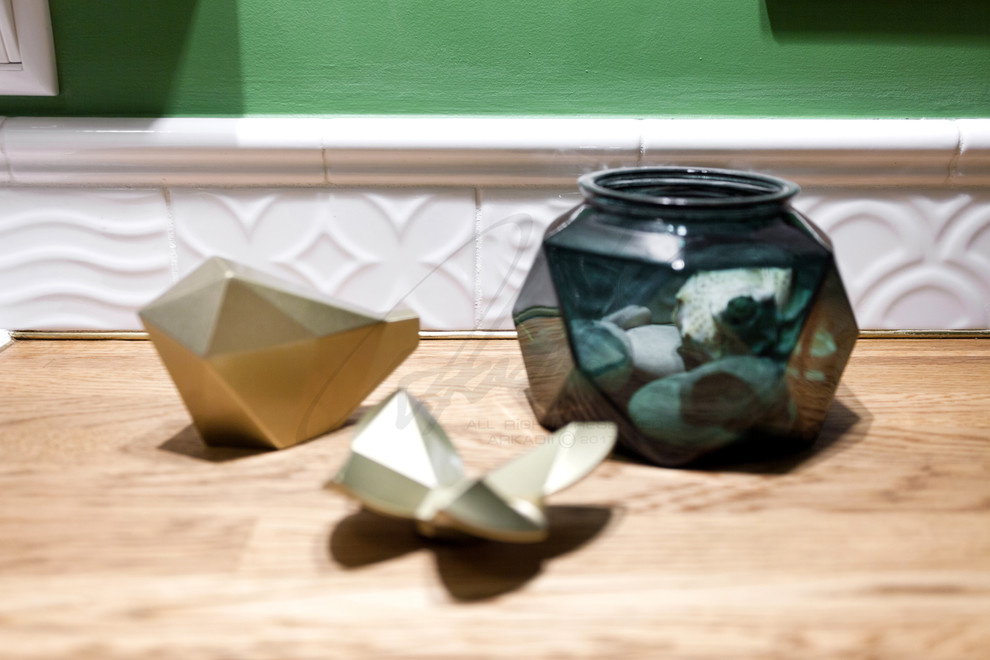 Ванная в зеленых тонах