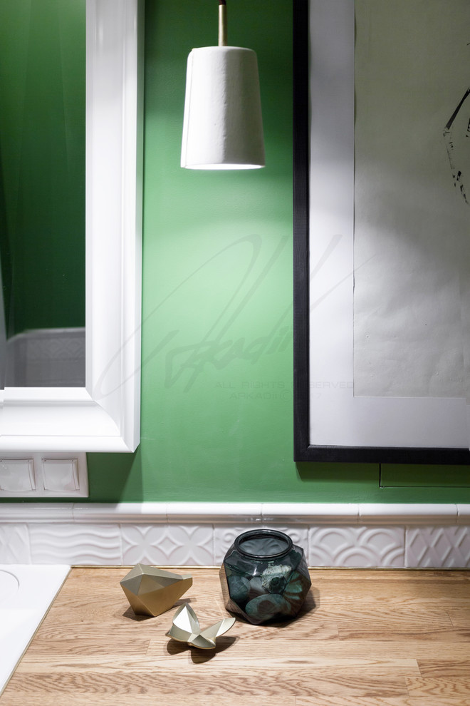 Ванная в зеленых тонах