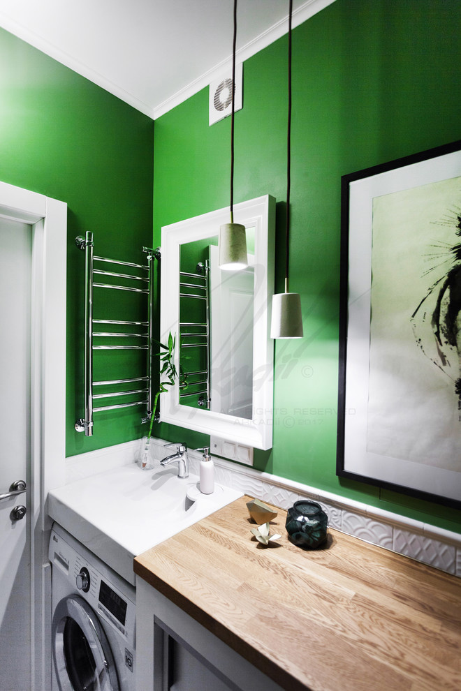 Ванная в зеленых тонах