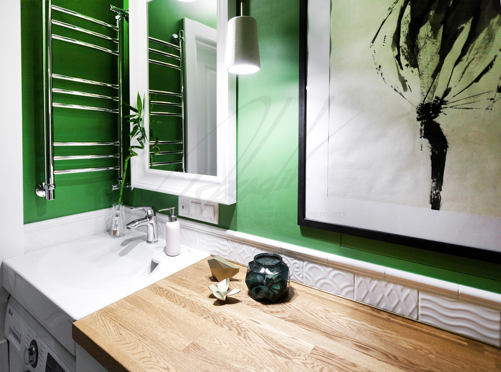 Ванная в зеленых тонах