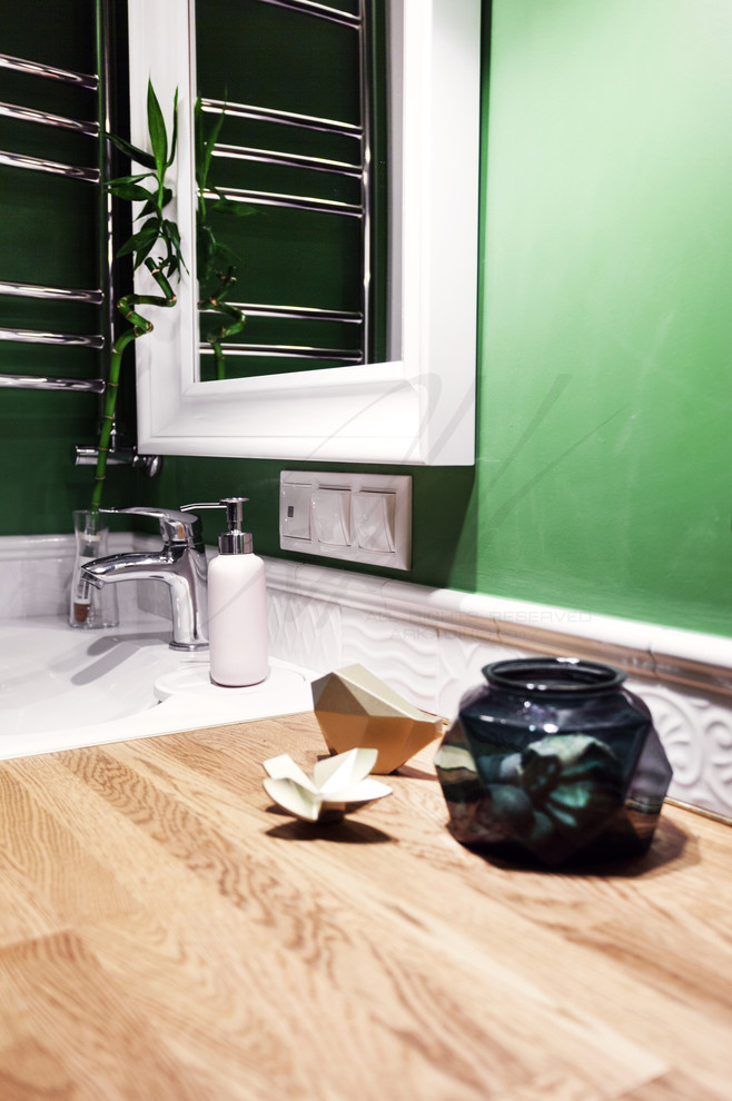 Ванная в зеленых тонах