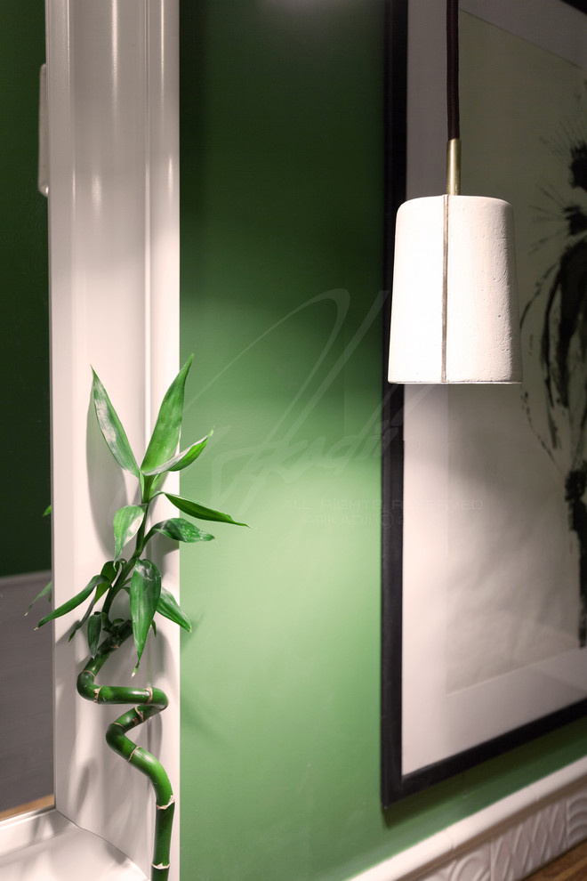 Ванная в зеленых тонах