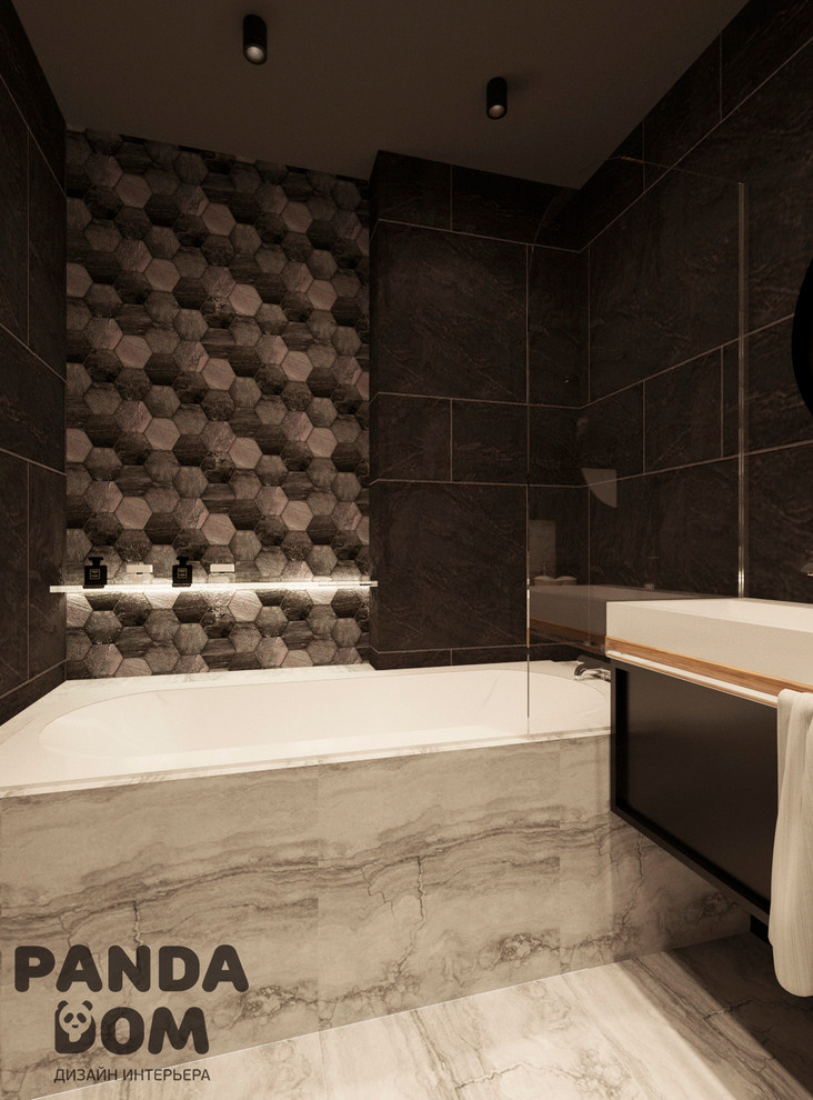 Обложка проекта: СТРОГИЙ И МОНОХРОМНЫЙ ИНТЕРЬЕР КВАРТИРЫ