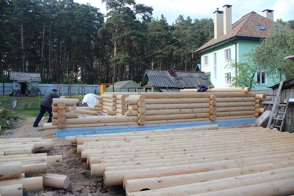 Строительство бани из бревна