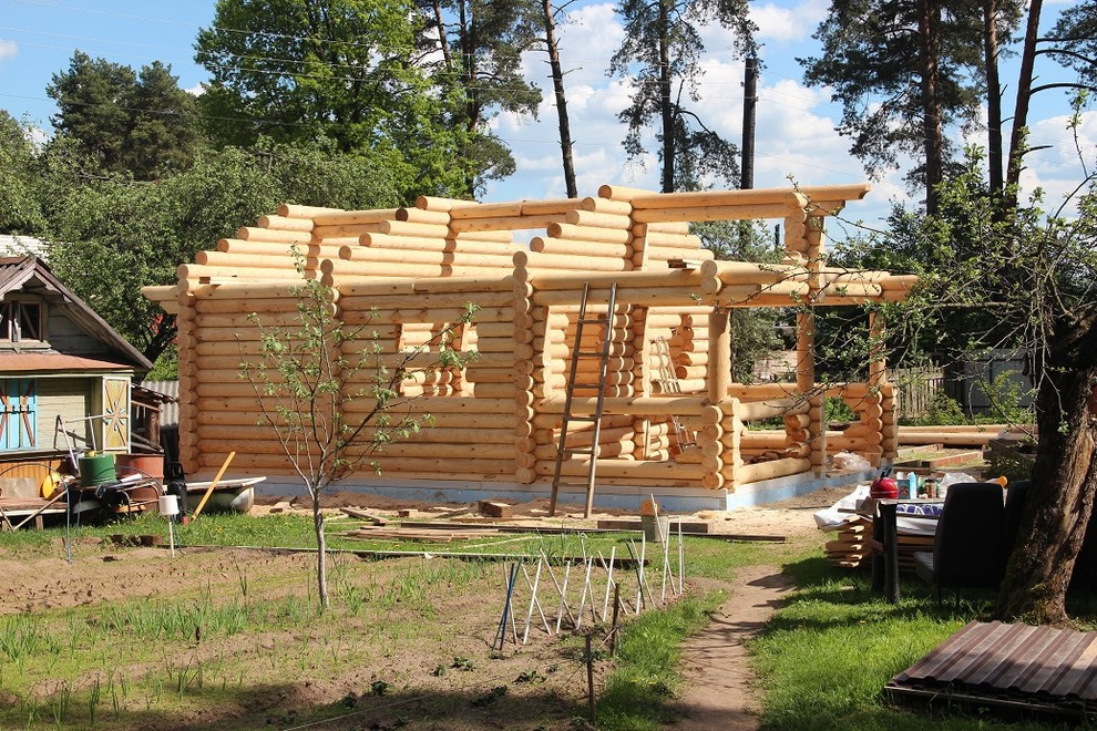 Строительство бани из бревна