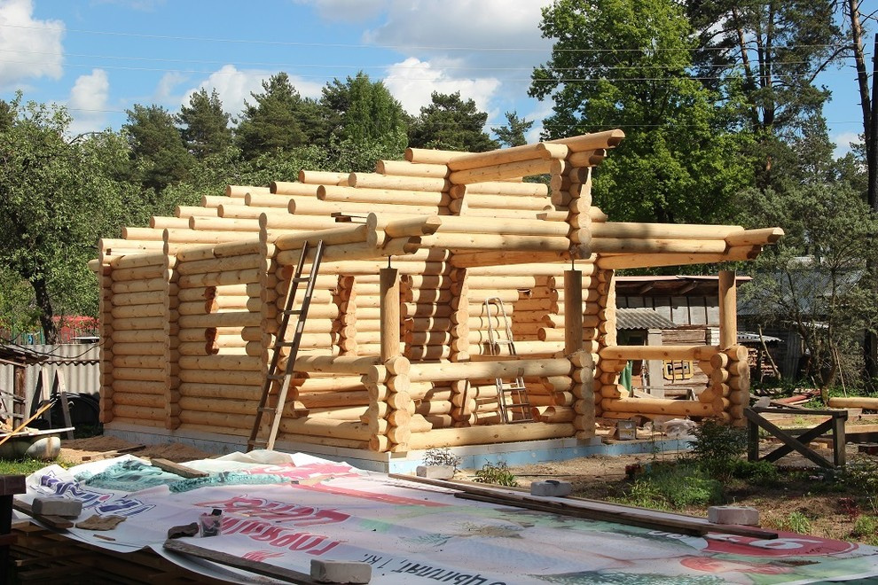 Обложка проекта: Строительство бани из бревна