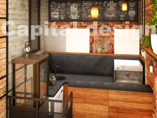 Кафе кофе на вынос в стиле лофт