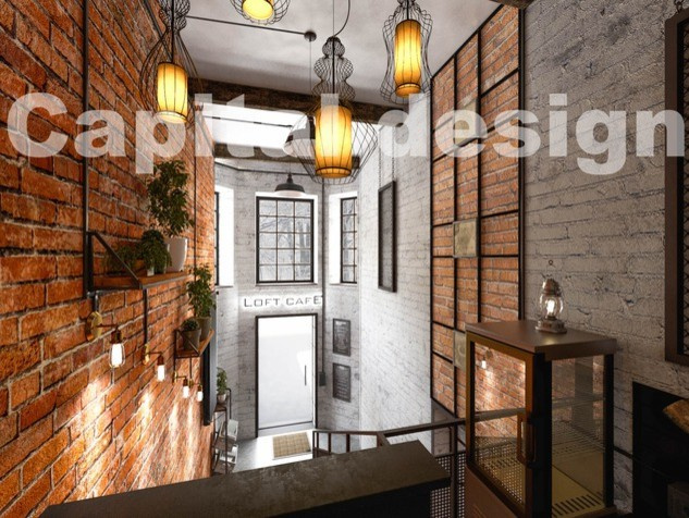 Кафе кофе на вынос в стиле лофт