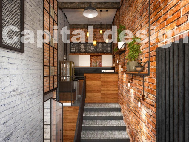 Кафе кофе на вынос в стиле лофт