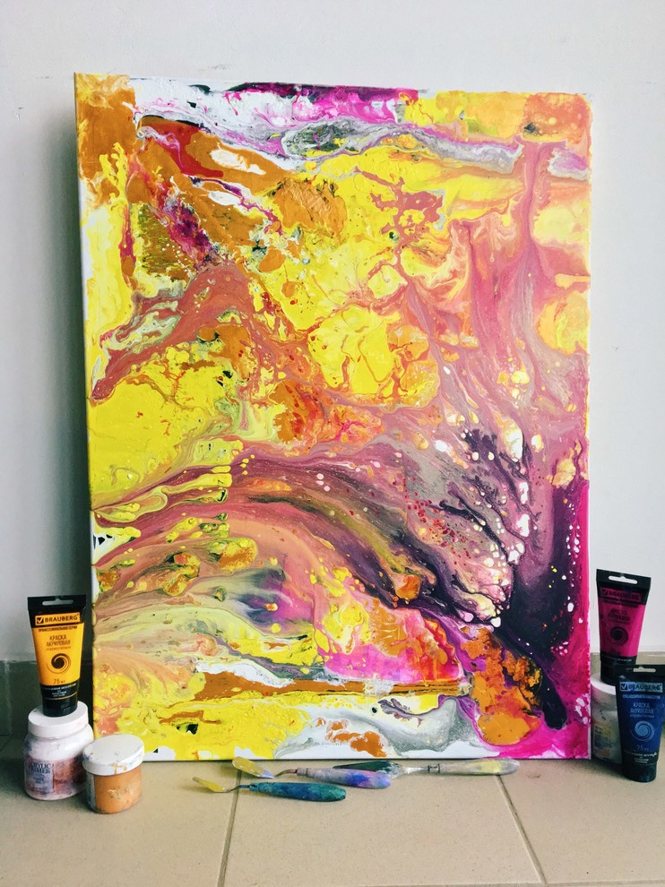 Картины в технике жидкий акрил