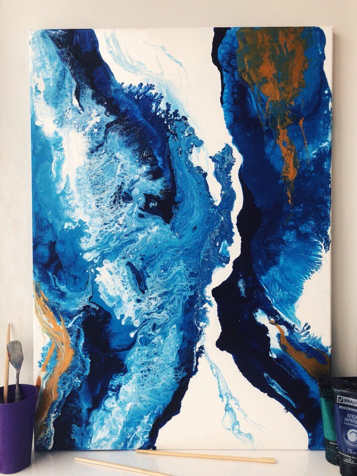 Картины в технике жидкий акрил