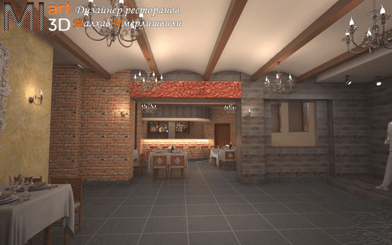 3D визуализация ресторана Алаверди