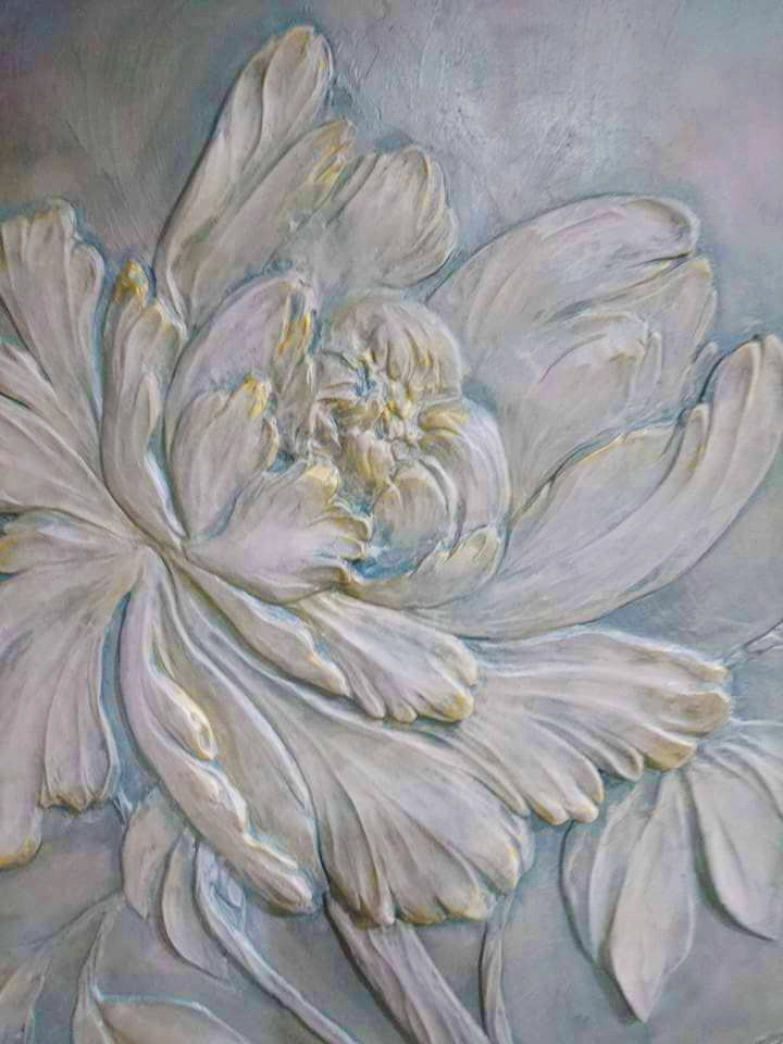 Рельефное панно "Китайские пионы" для Home Design Lab