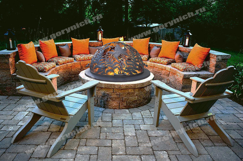 Купол для уличного очага "Огненный цветок папоротника"