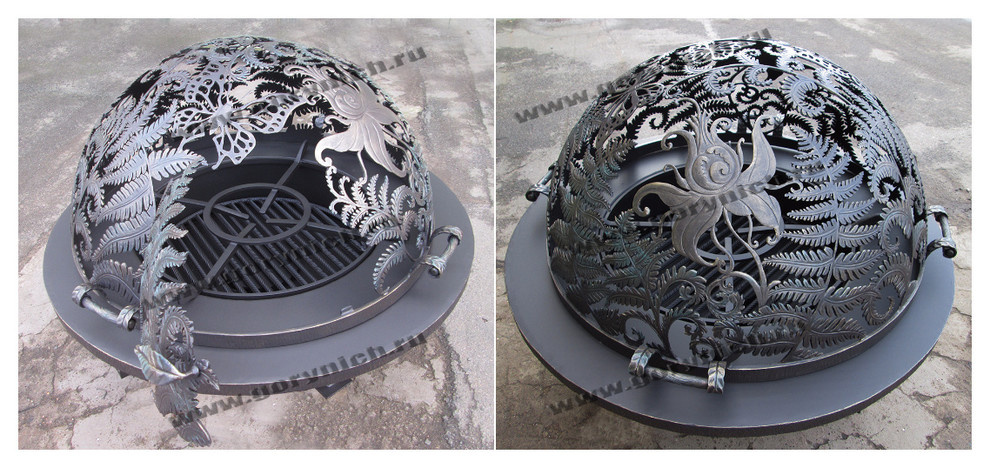 Купол для уличного очага "Огненный цветок папоротника"