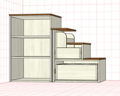 Двухуровневое пространство: кровать и детская