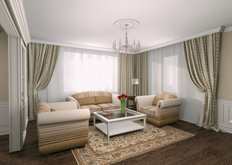 Дизайн-проект 2-х комнатной квартиры в классическом стиле.