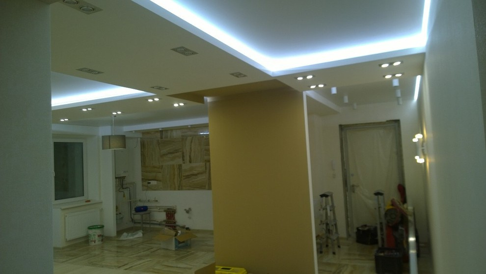 Квартира с интересными задумками по потолкам.