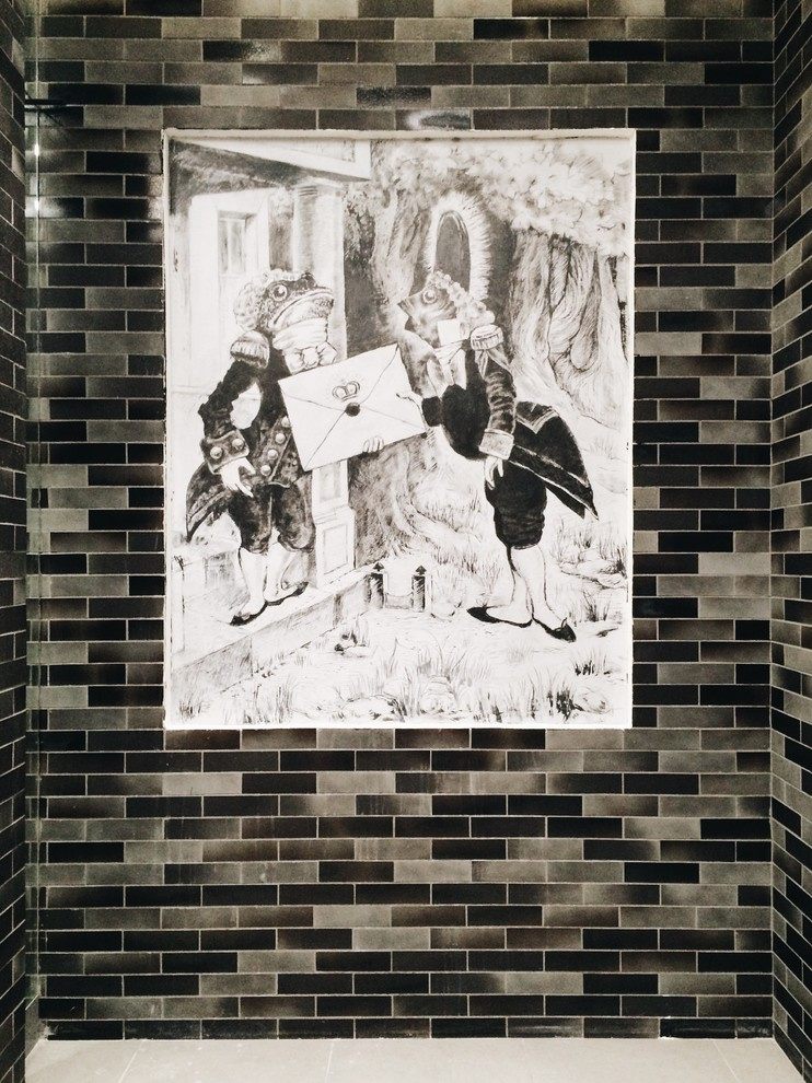 Панно в технике сграффито для входных групп в Резиденции Сколково.