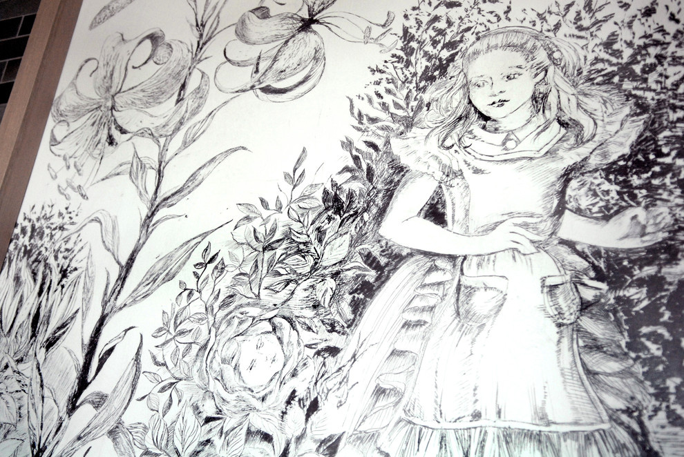 Панно в технике сграффито для входных групп в Резиденции Сколково.