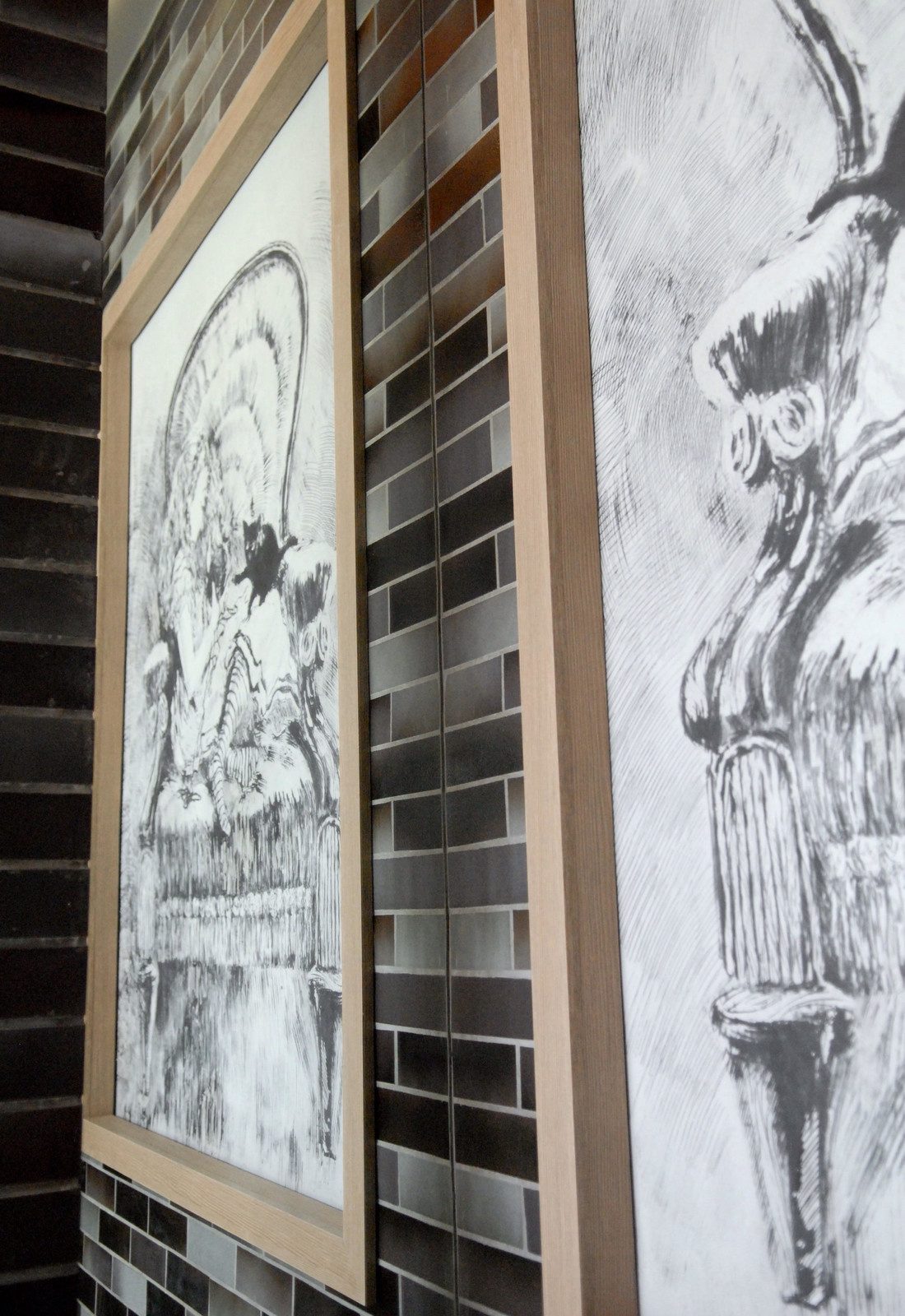 Панно в технике сграффито для входных групп в Резиденции Сколково.