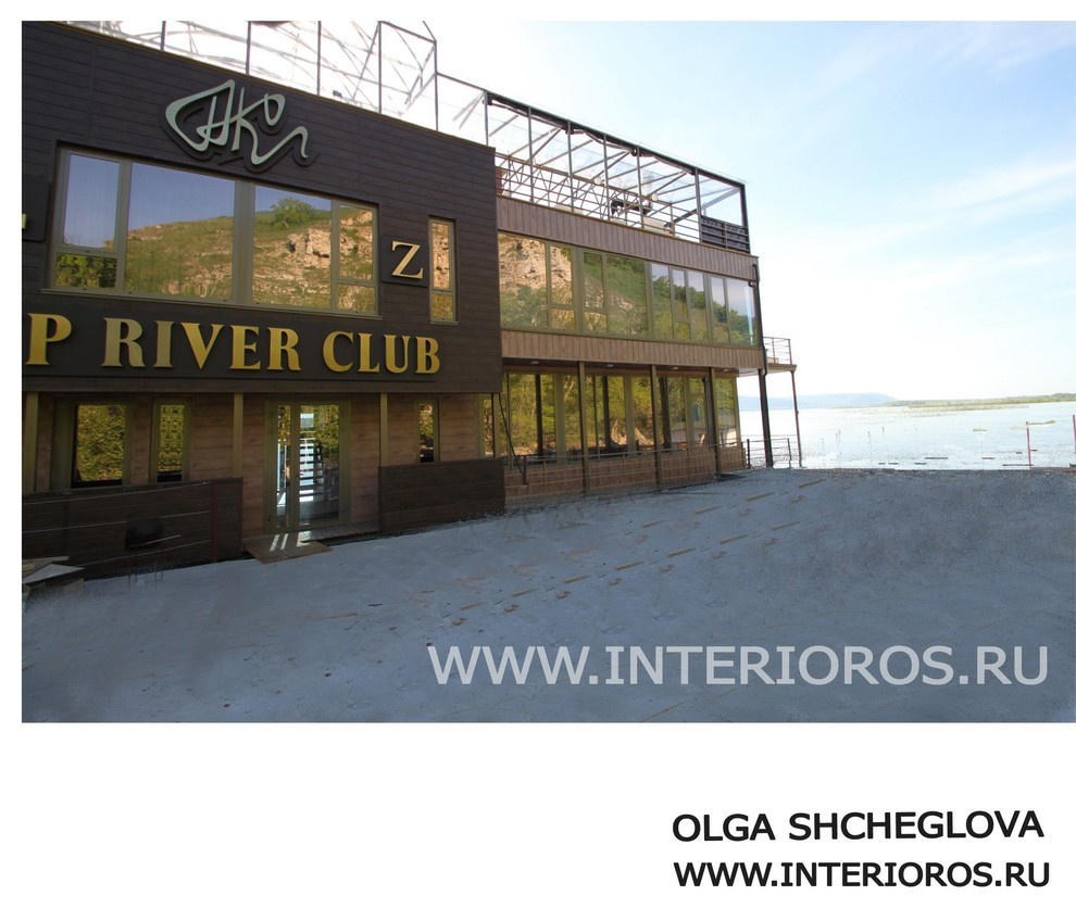 Дебаркадер гостиница на воде со спа-зоной, бассейном и верхней панорамной террас