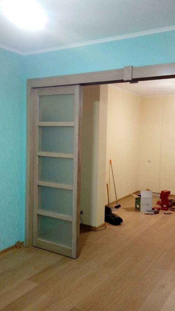 Раздвижная перегородка в цвете "седой дуб"