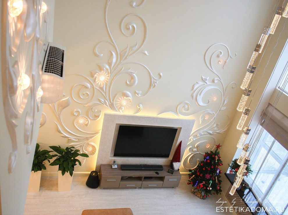 рельеф со встроенными светильниками