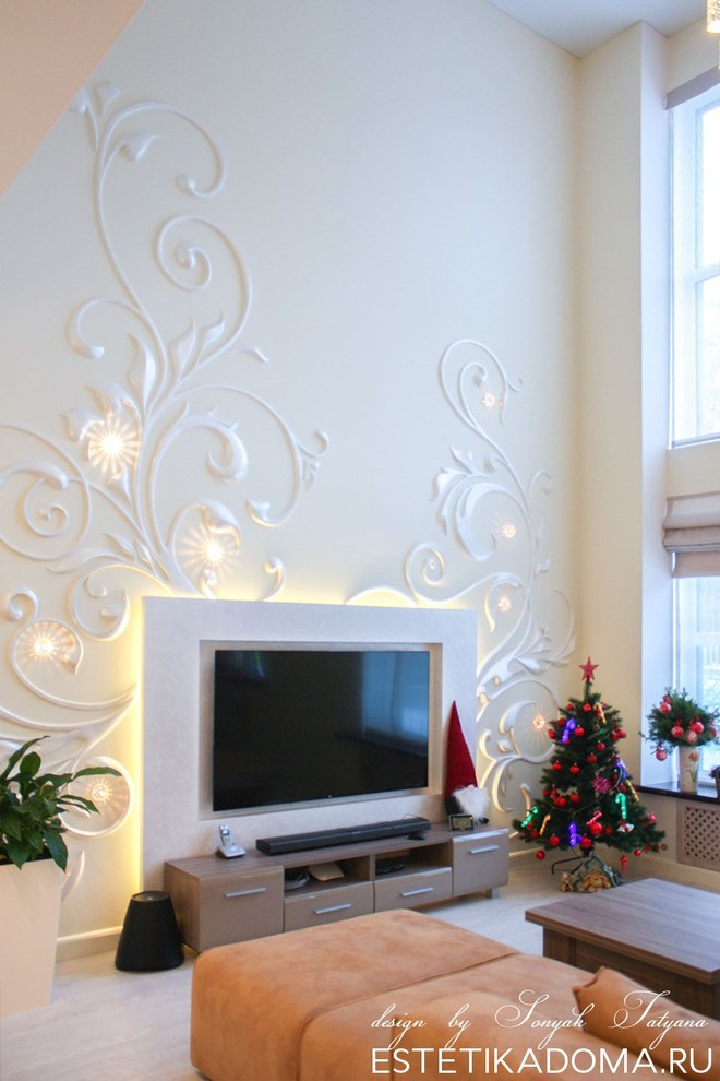 рельеф со встроенными светильниками