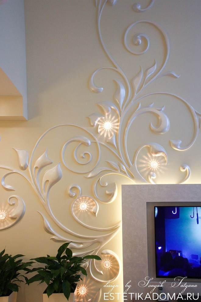 рельеф со встроенными светильниками