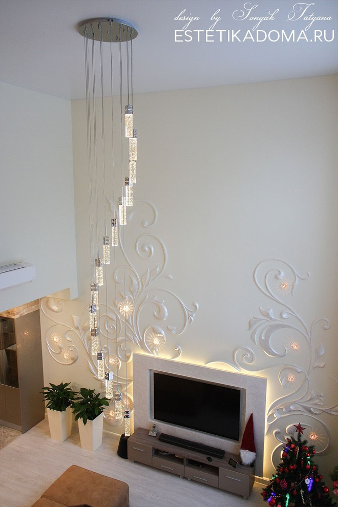 рельеф со встроенными светильниками