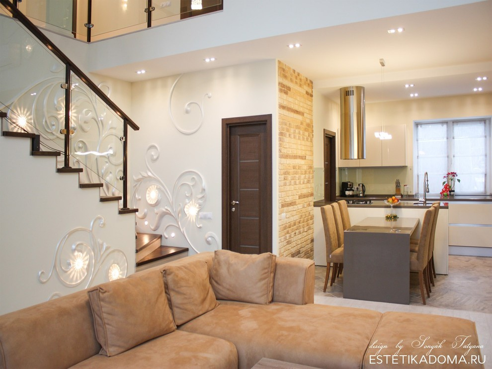 Обложка проекта: рельеф со встроенными светильниками