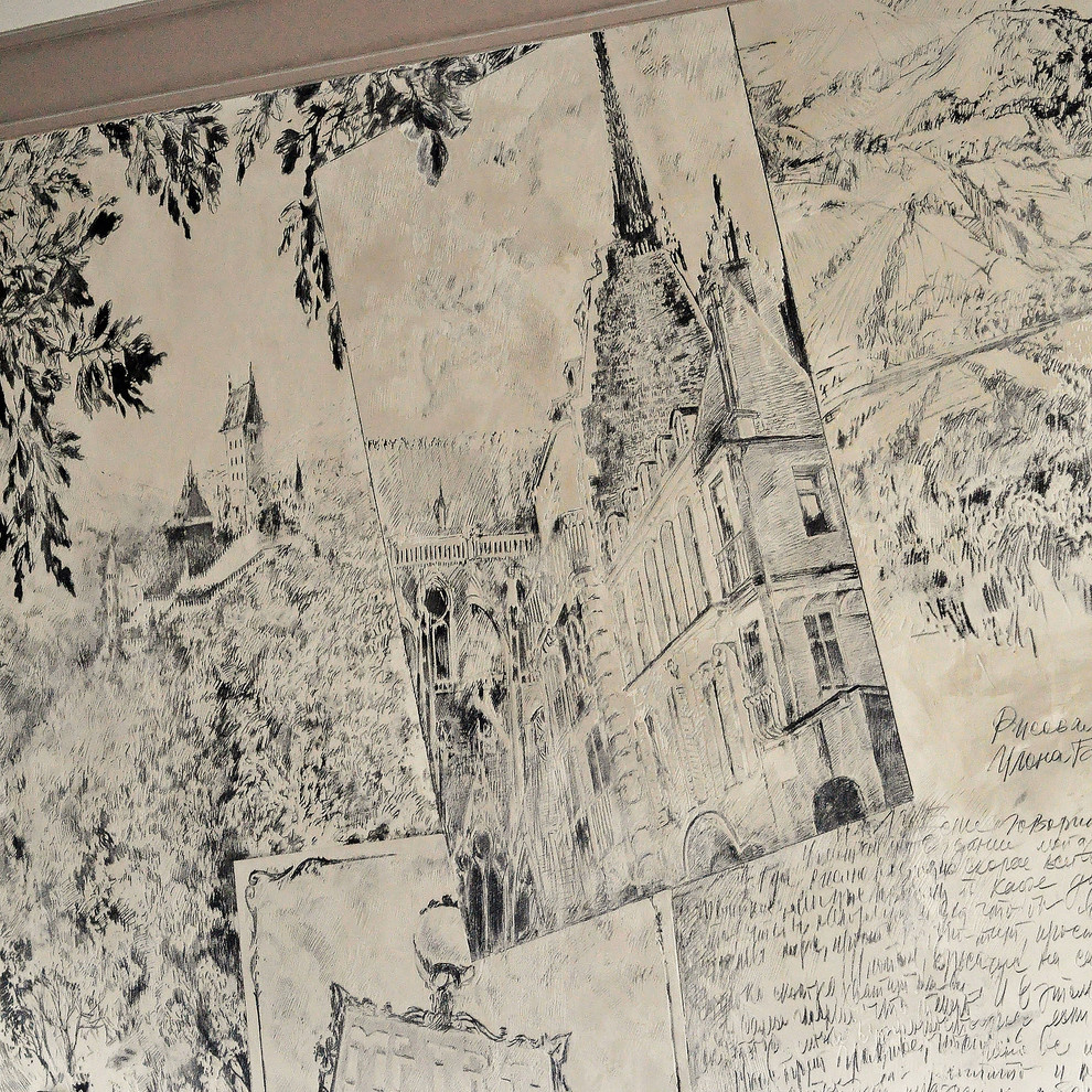 Деталь росписи сграффито.