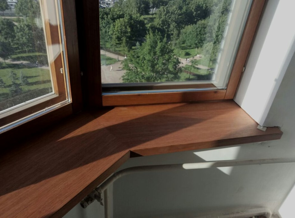 Эркерный подоконник из дуба для заказчика их Санкт-Петербурга