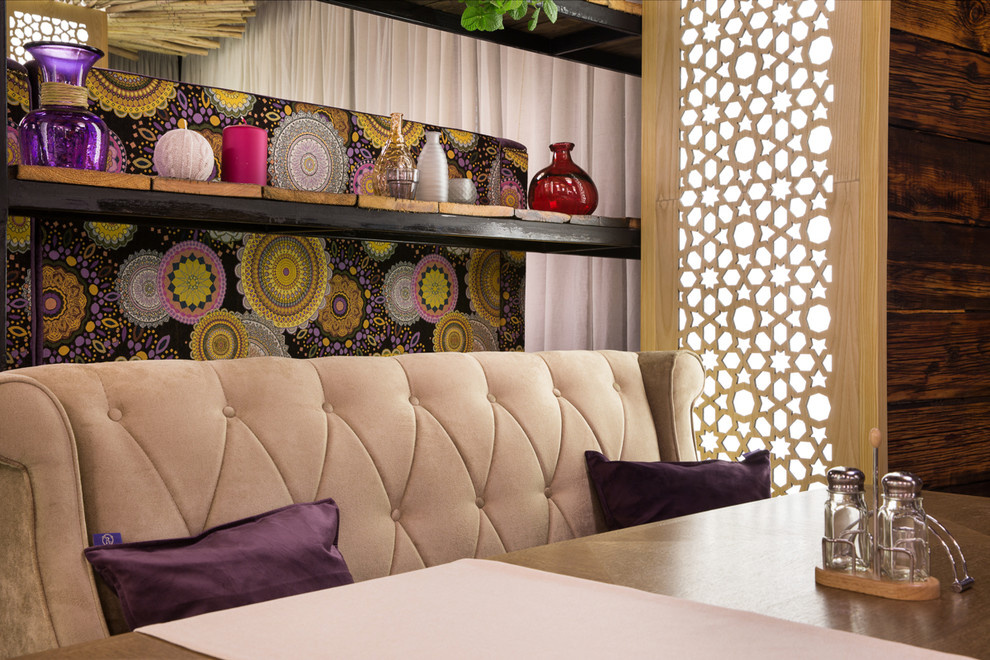 Съемка дизайна освещения в ресторане Огни Баку