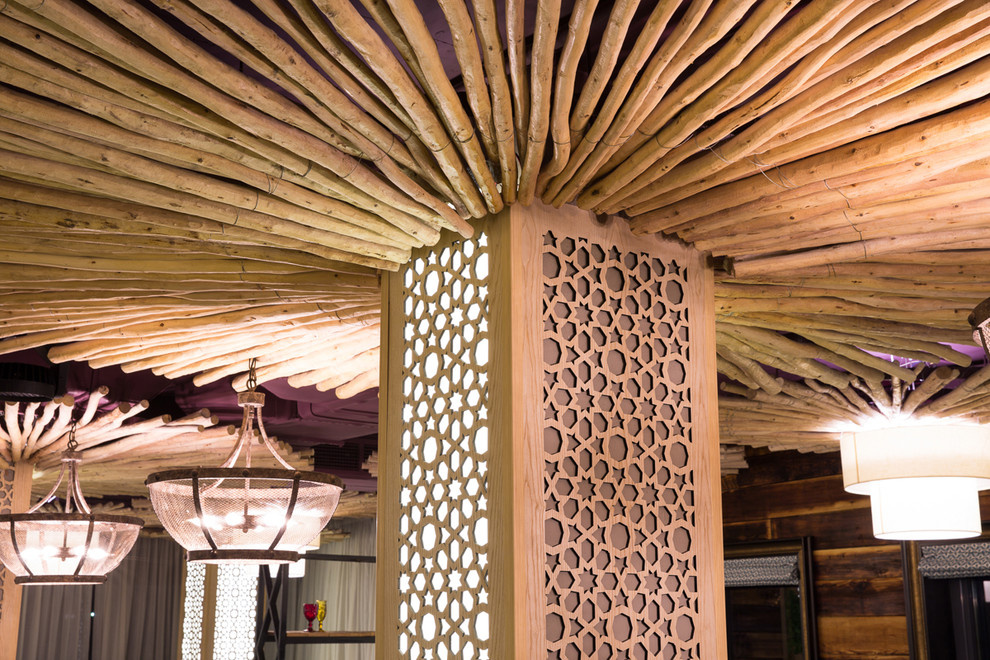 Съемка дизайна освещения в ресторане Огни Баку