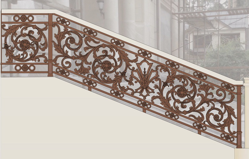 литое ограждение для центрального входа в дом. От проекта до воплощения.