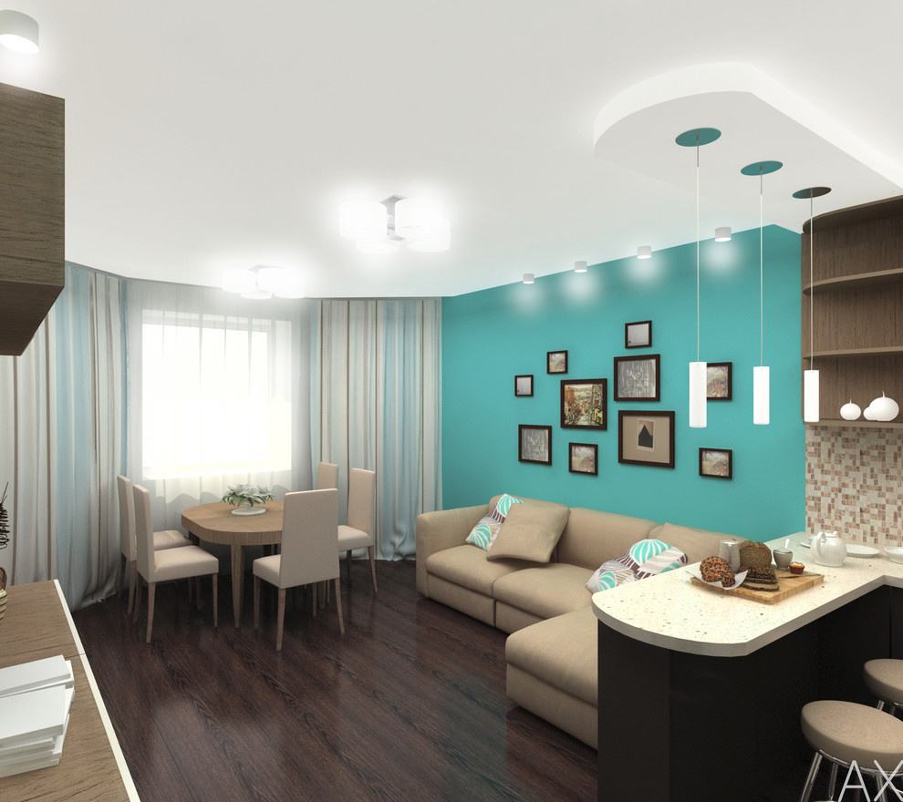 Интерьер с бирюзовым цветом