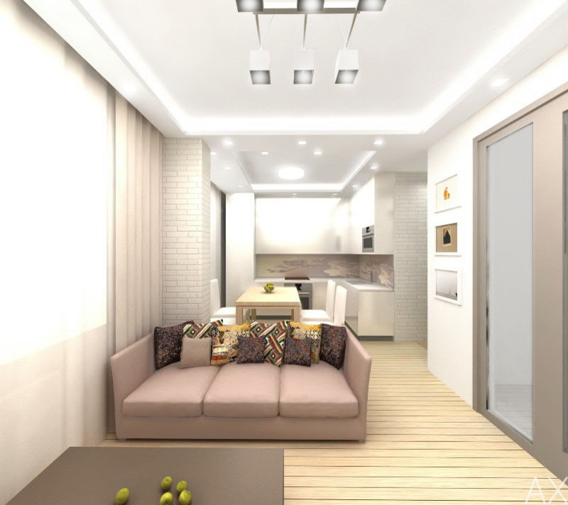 Интерьер с элементами лофта