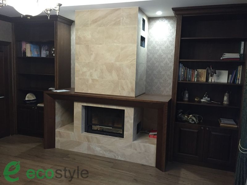 Интерьер кабинета из массива ясеня