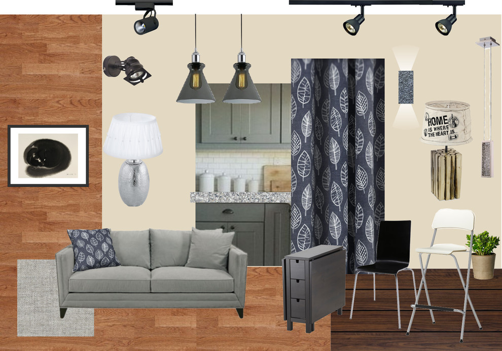 Кухня-гостиная в скандинавском стиле "Туманный Петербург"