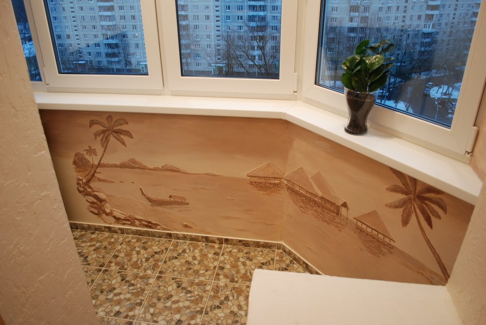 Роспись стен балкона