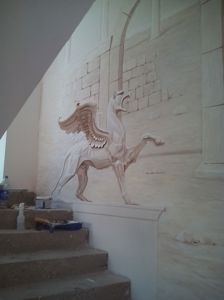 Изготовление барельефа с монохромной росписью