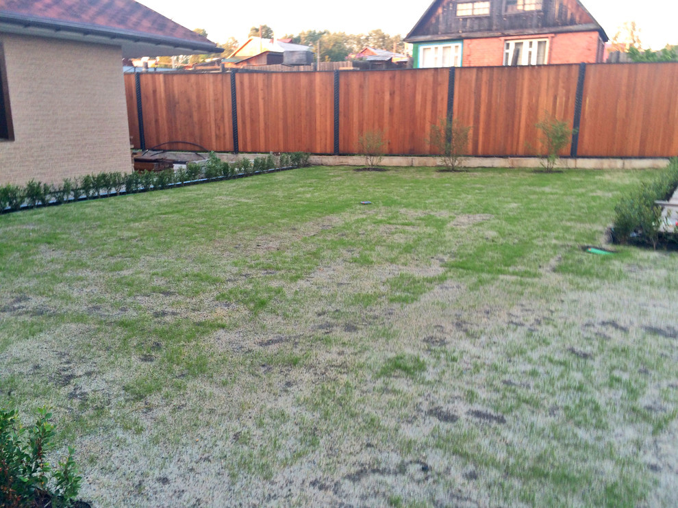 Посев газона и немного посадок