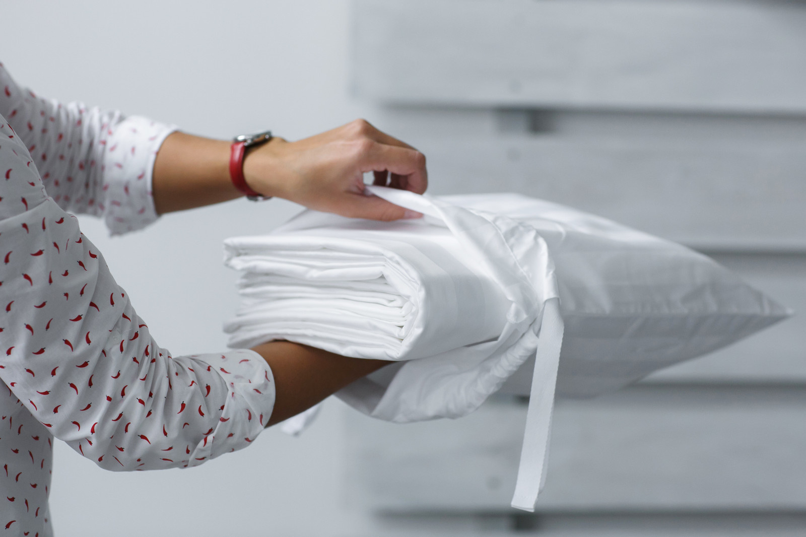 Однотонное постельное белье - белый