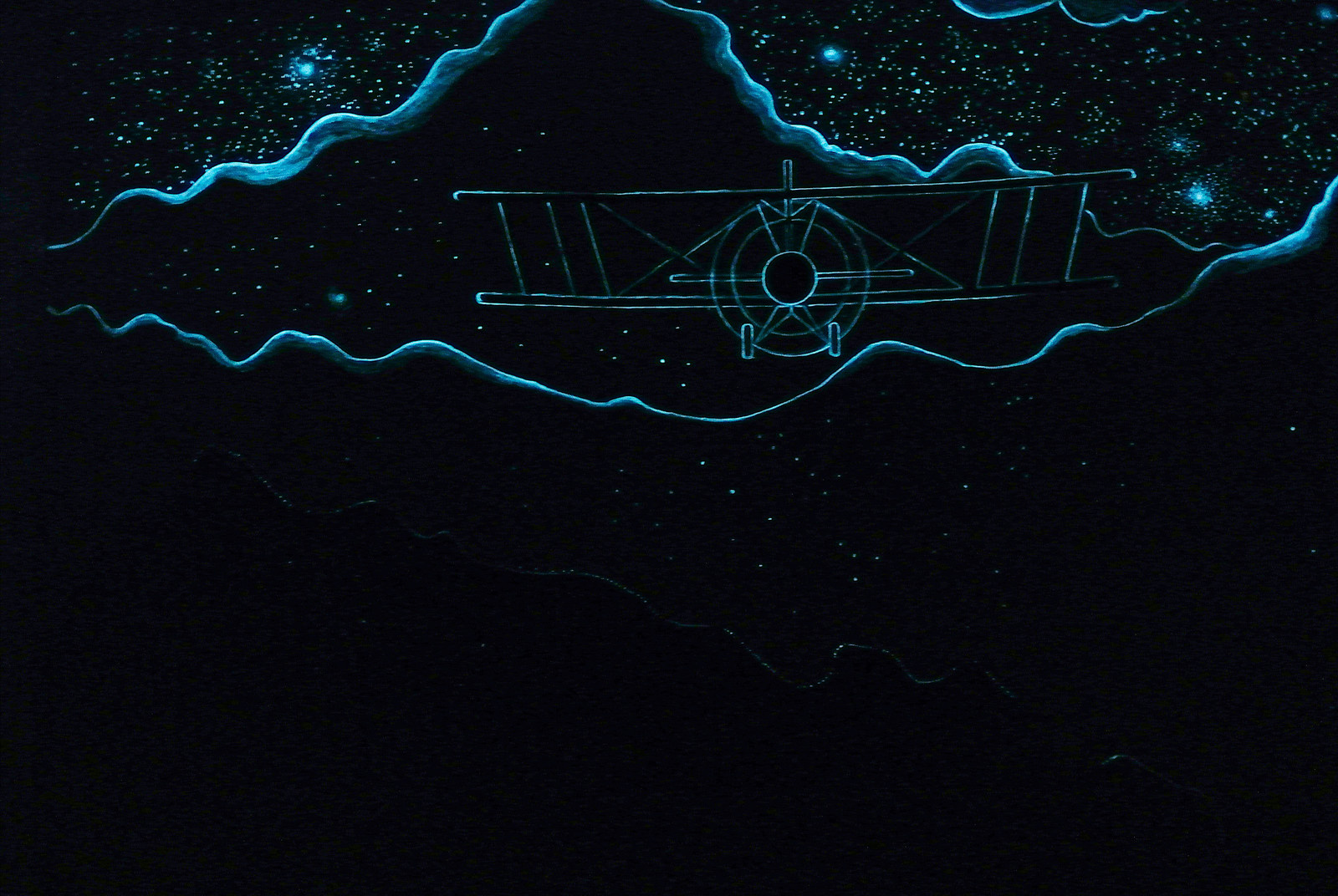 Обложка проекта: Детская комната роспись. Самолет со светящейся краской