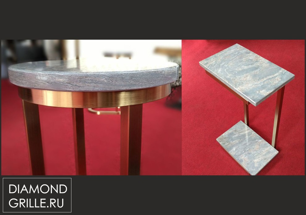 Журнальные столики из нержавеющей стали с напылением нитридом титана