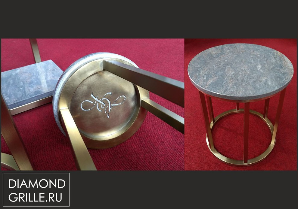 Журнальные столики из нержавеющей стали с напылением нитридом титана