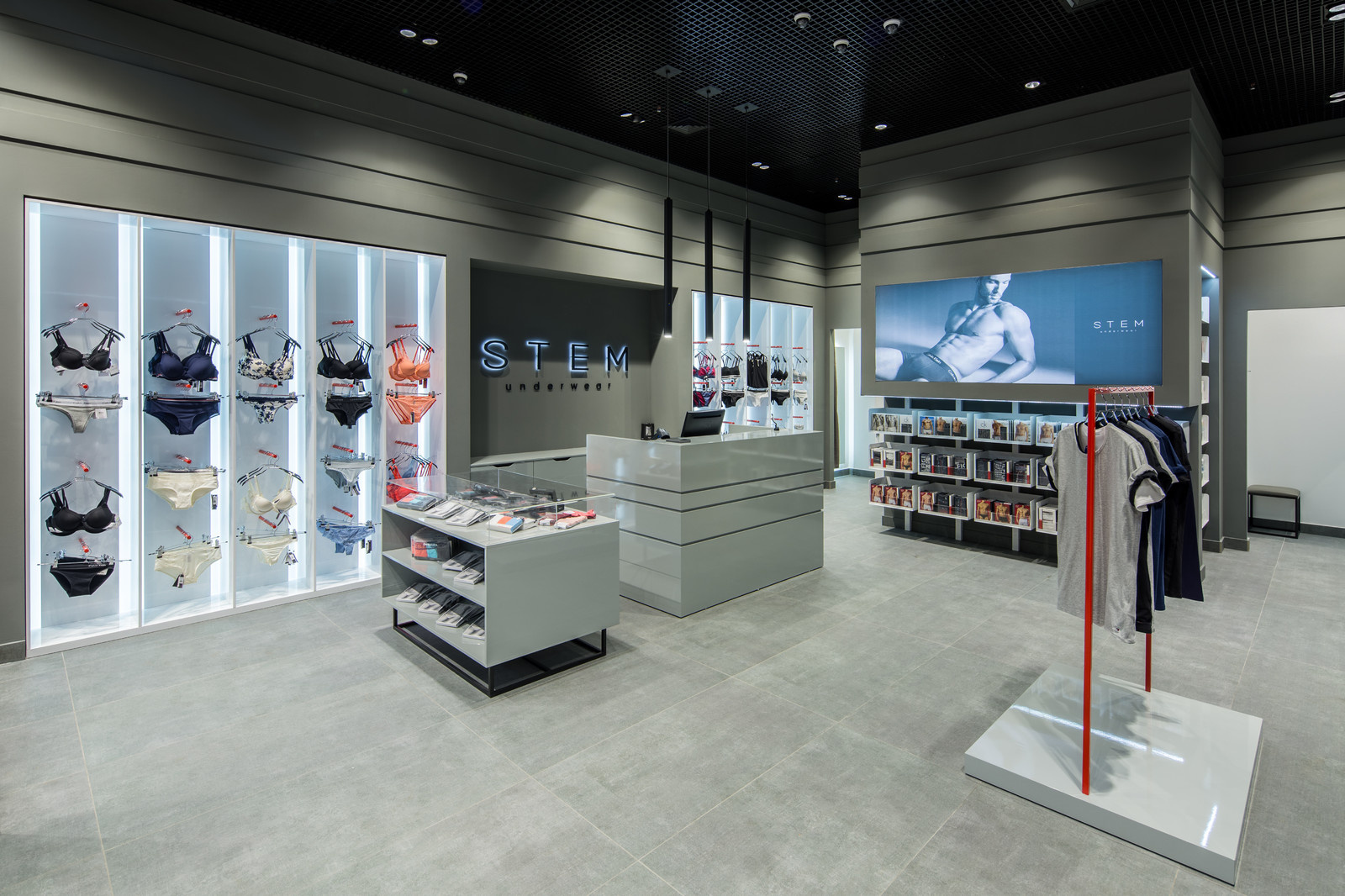 Stem Underwear — Освещение магазина нижнего белья