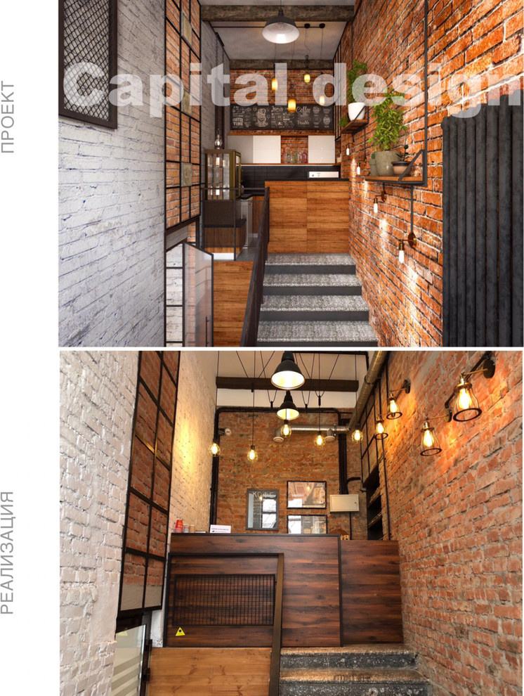 Кафе кофе на вынос в стиле лофт